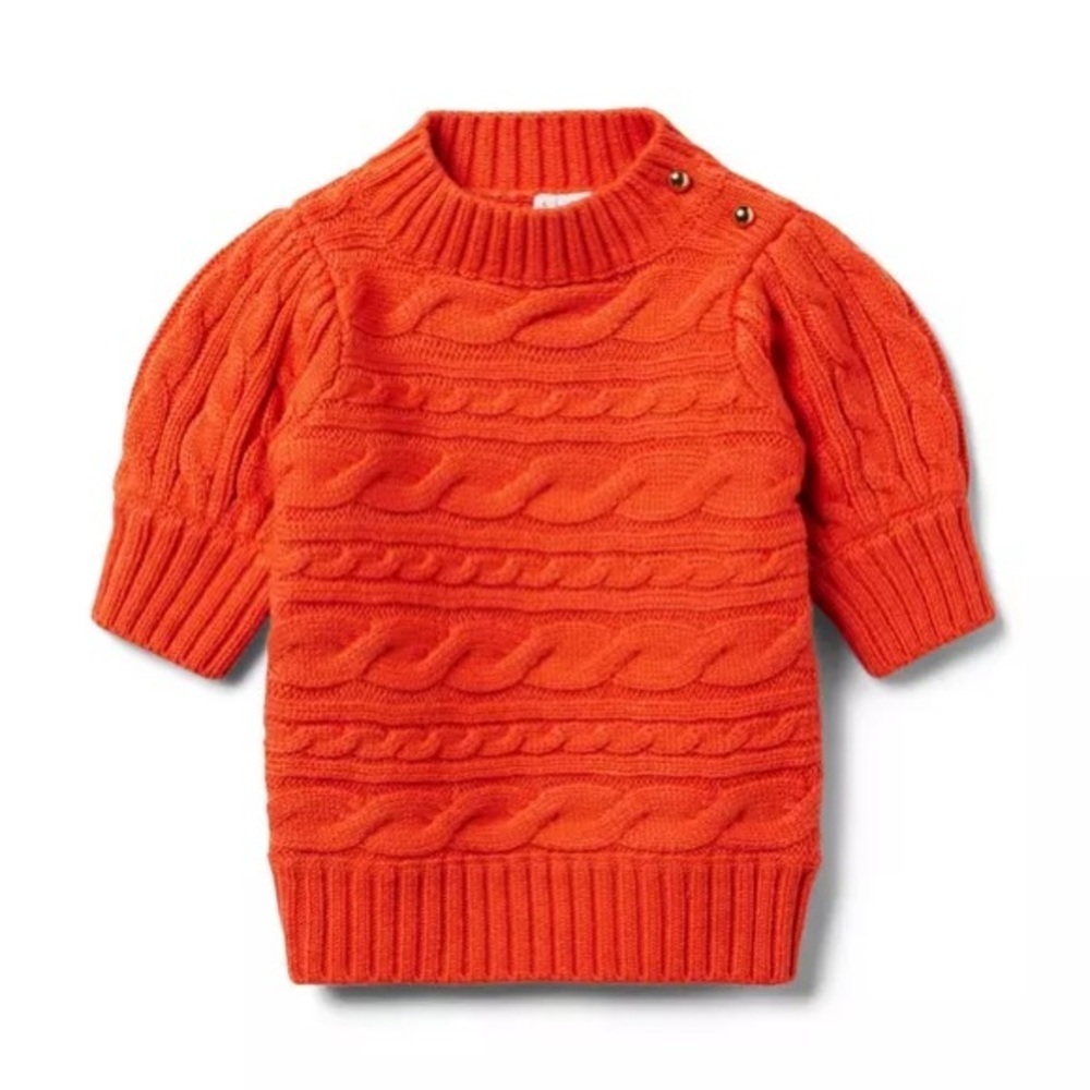 Janie and Jack  Cable Knit Turtleneck 
Girl size 6/12 Months